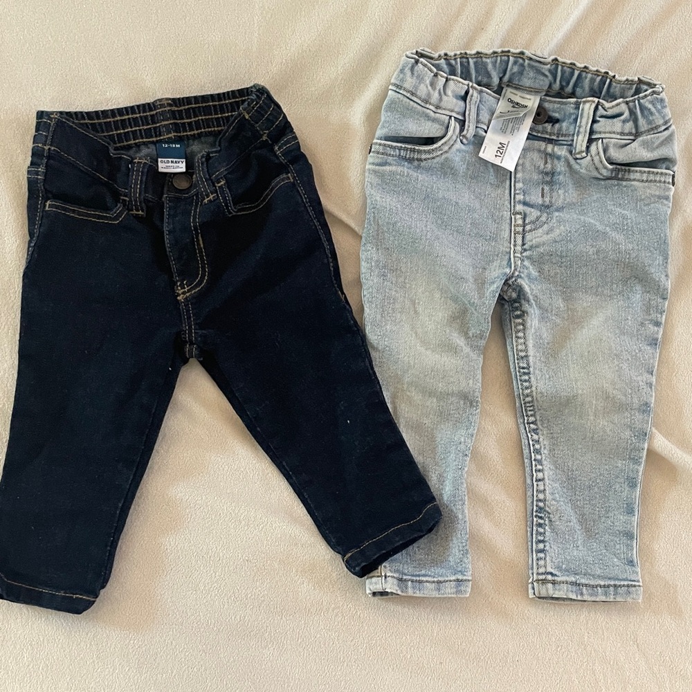 12-18M Kids Jeans - Dark Blue and Light Blue